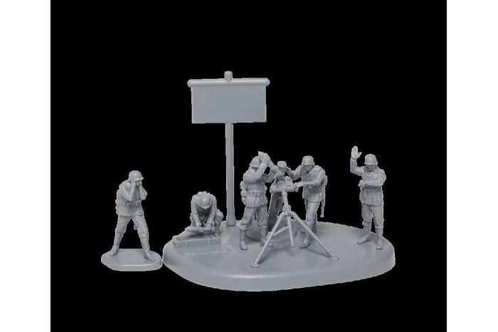 Wargames (WWII) military 6268 - German 120mm Mortar w/Crew (Snap Fit) (1:72)