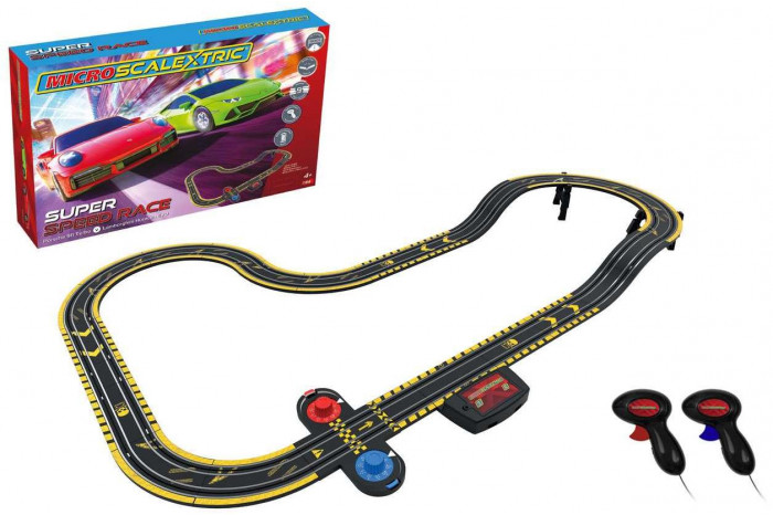 Autodráha MICRO SCALEXTRIC G1178M - Super Speed Race Set - Lamborghini vs Porsche (Battery Powered) (1:64)