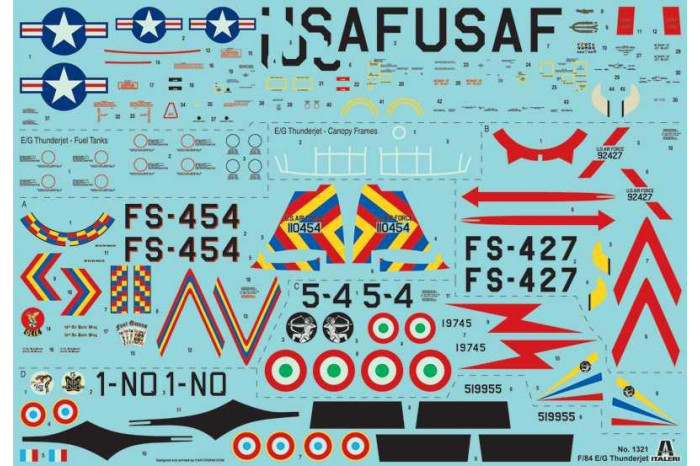 Model Kit letadlo 1321 - F/84G THUNDERJET(1:72)