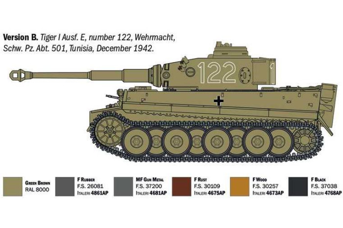 Model Kit tank 6767 - Pz. Kpfw. VI Tiger I Ausf. E/H1 (1:35)