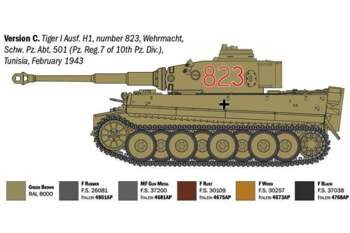 Model Kit tank 6767 - Pz. Kpfw. VI Tiger I Ausf. E/H1 (1:35)