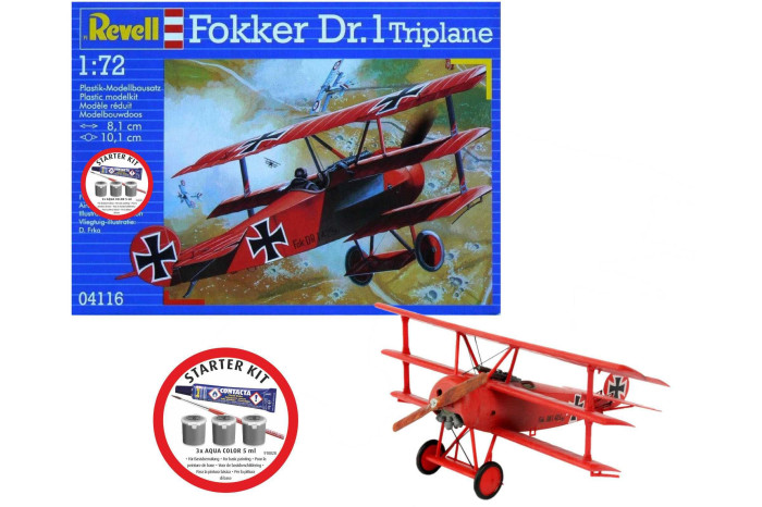 Starter Kit letadlo 74116 - Fokker DR.1 Triplane (1:72)