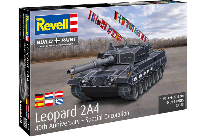 Plastic ModelKit tank 03368 - Leopard 2A4 - Special Decoration 40th Anniversary (1:35)