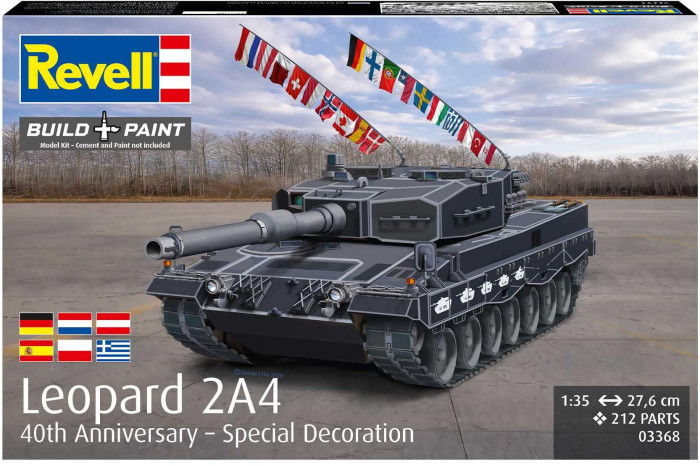 Plastic ModelKit tank 03368 - Leopard 2A4 - Special Decoration 40th Anniversary (1:35)