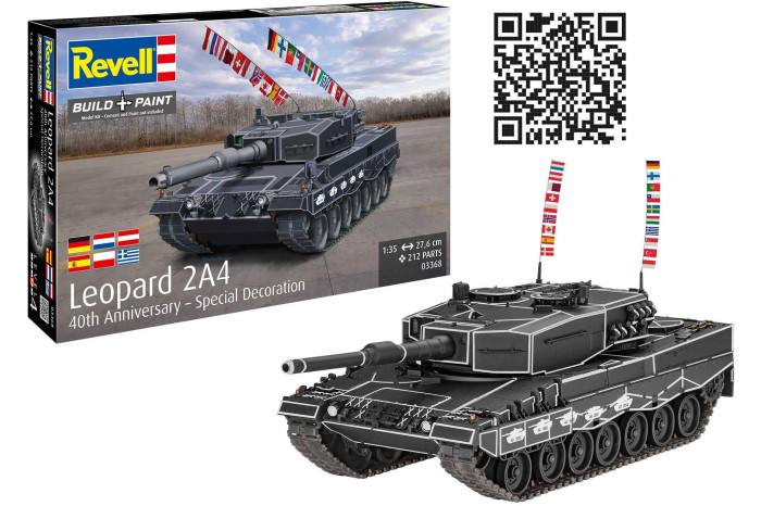 Plastic ModelKit tank 03368 - Leopard 2A4 - Special Decoration 40th Anniversary (1:35)