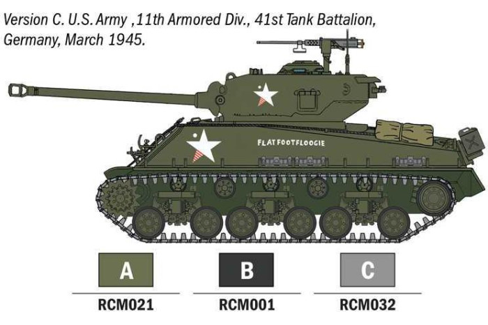 Model Set tank 75001 - M4A3E8 Sherman Fury (1:56)