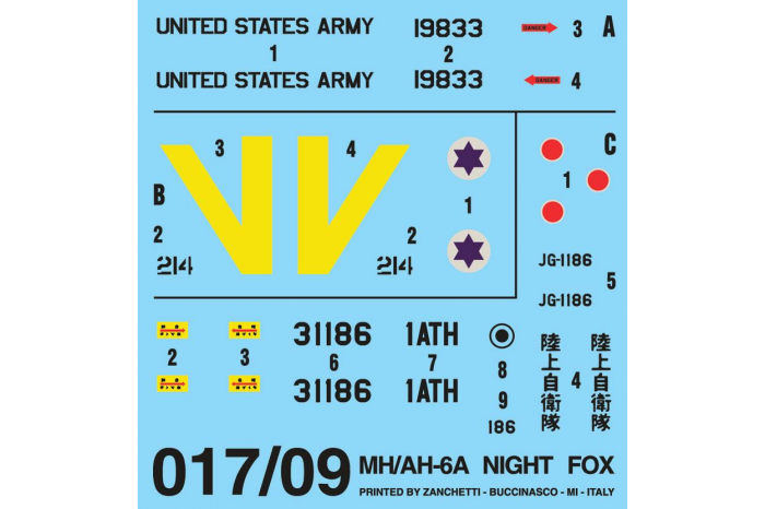 Model Kit vrtulník 0017 - AH-6 NIGHT FOX (1:72)