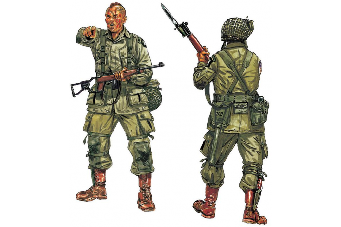 Model Kit figurky 0309 - U.S. PARATROOPS (1:35)