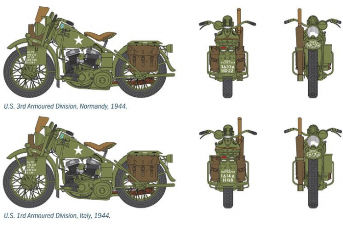 Model Kit military 0322 - U.S. MOTORCYCLES WW2 (1:35)