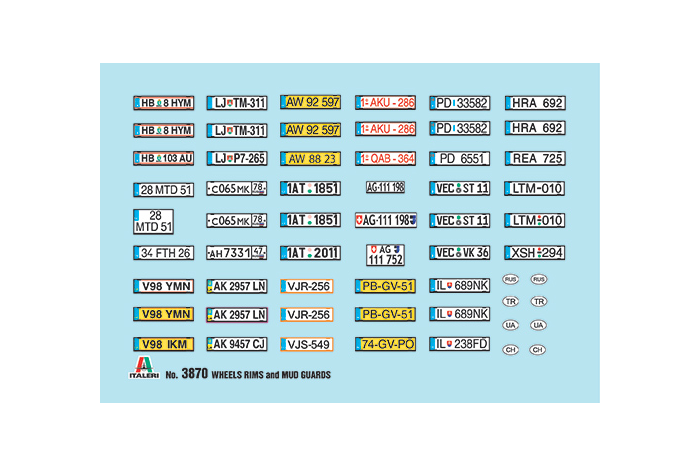 WHEELS RIMS and MUD GUARDS (1:24) - 3870