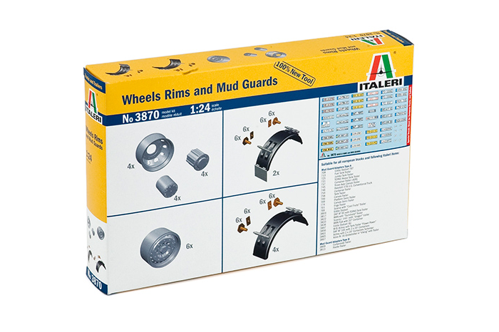 WHEELS RIMS and MUD GUARDS (1:24) - 3870