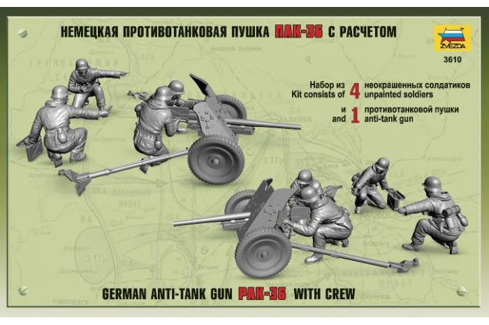 Model Kit figurky 3610 - PAK-36 with Crew (1:35)