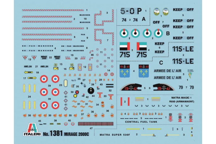 Model Kit letadlo 1381 - MIRAGE 2000 (1:72)