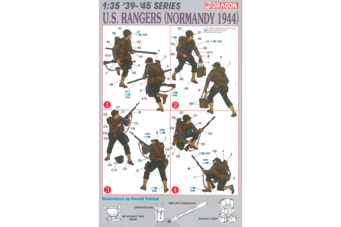 Model Kit figurky 6021 - U.S.RANGERS (NORMANDY 1944) (1:35)