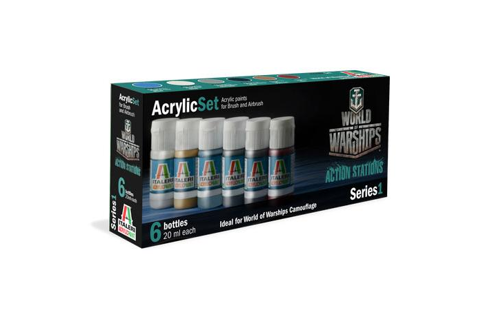 Sada akrylových barev 447AP - WORLD OF WARSHIPS 6 ks