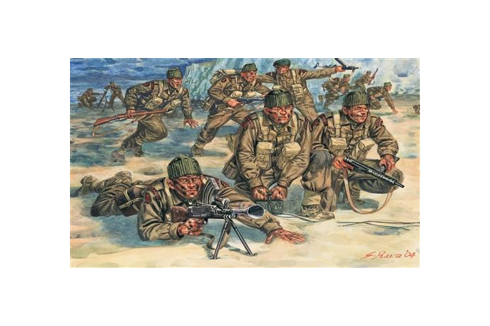 Model Kit figurky 6064 - WWII - BRITISH COMMANDOS (1:72)