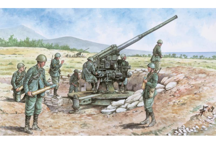 Model Kit figurky 6122 - ITALIAN 90/53 GUN with CREW (1:72)