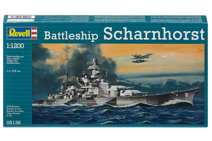 Plastic ModelKit loď 05136 - Battleship Scharnhorst (1:1200)