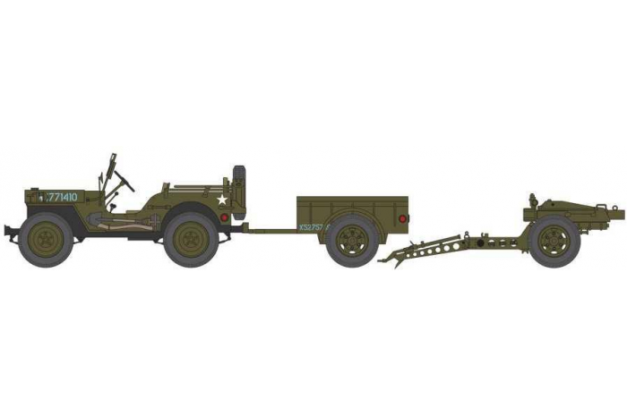 Classic Kit military A02339 - Willys Jeep, Trailer & 6PDR Gun (1:72)
