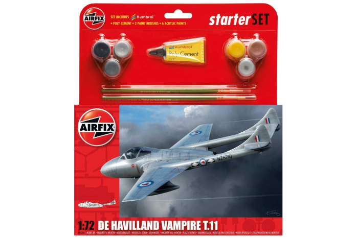 Starter Set letadlo A55204 - De Havilland Vampire T11 (1:72)