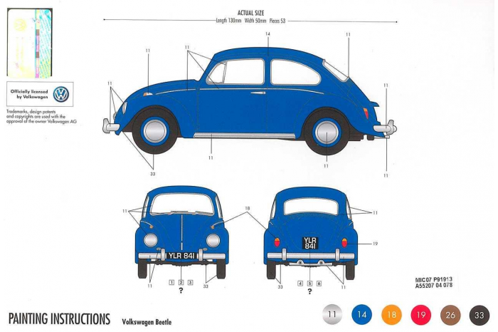 Starter Set auto A55207 - VW Beetle (1:32)