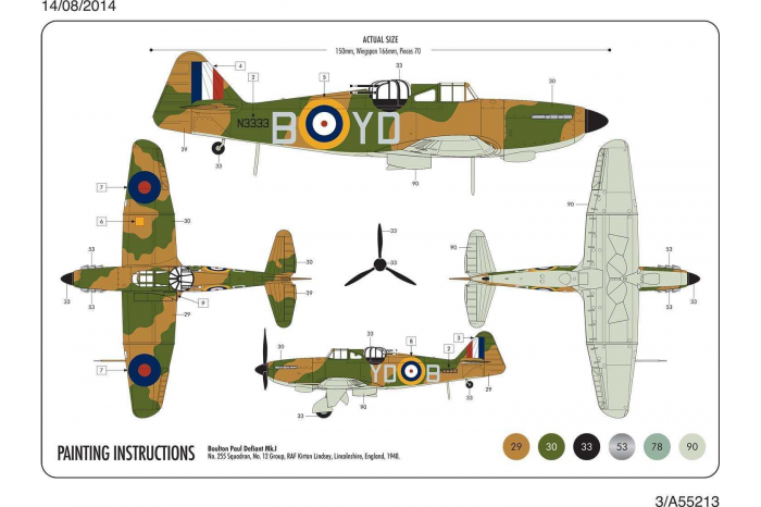 Starter Set letadlo A55213 - Starter Set Boulton Paul Defiant (1:72) - nová forma