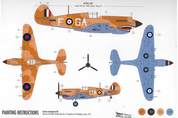 Starter Set letadlo A55101 - Curtiss Tomahawk IIB (1:72)
