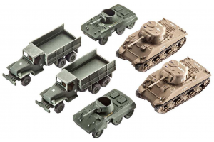 Plastic ModelKit military 03350 - US Army vehicles WWII  M4 Sherman & M8 Greyhound & CCKW Truck (1:144)