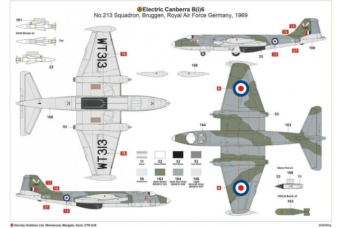 Classic Kit letadlo A10101A - English Electric Canberra B2/B20 (1:48)